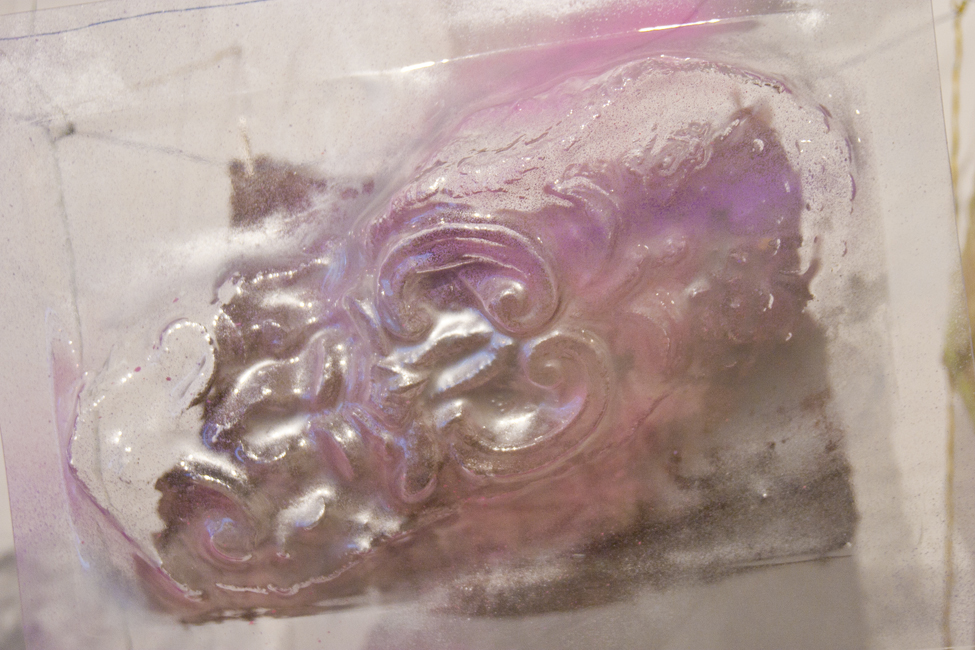 Metabolic Morphology - Afterimage, 2014, vacuum-formed plastic, paint, Approx 11 x 20 inches